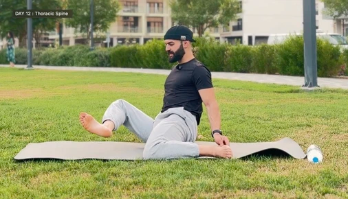 Day 12 of the program, thoracic spine drill